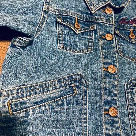 LEVI STRAUSS Signature Embroidered Purple Floral Flowers Denim Jacket Girls 4T - Picture 12 of 12